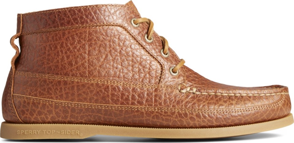 Sperry Auténtico Original Barco De Cuero Caído Chukka Tan