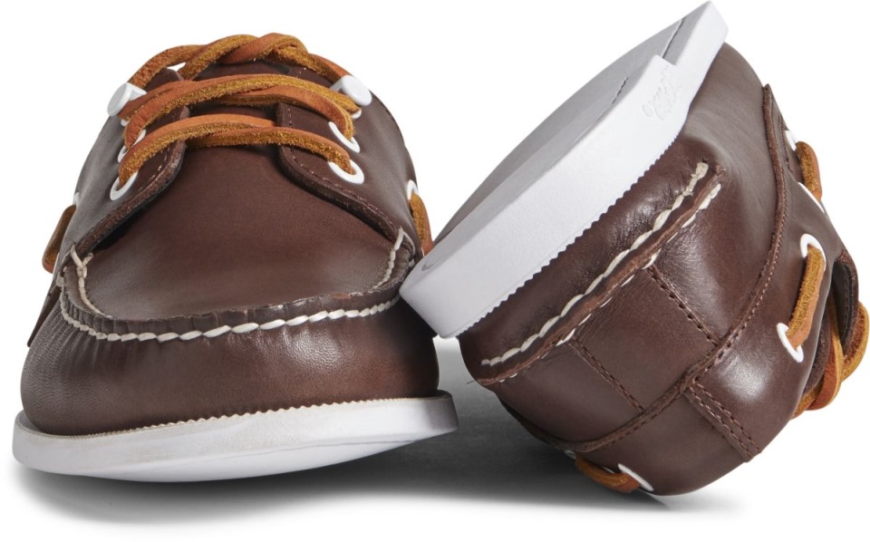 Náutico De Piel Con 3 Ojales Original Auténtico Sperry Cloud Marrón Clásico