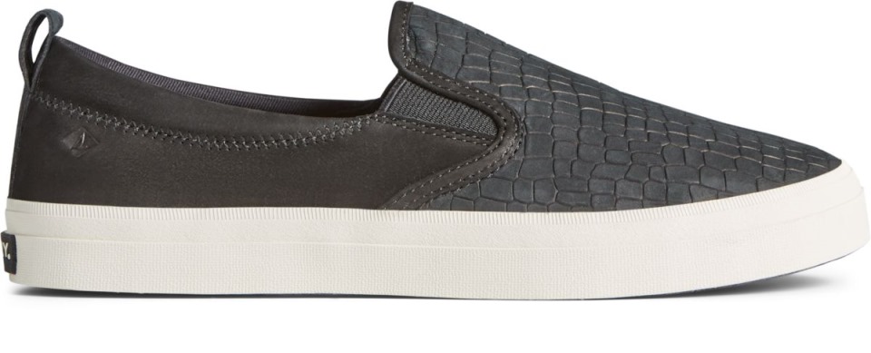 Sperry Crest Twin Gore Plushwave Piel De Serpiente Sin Cordones En La Zapatilla De Deporte Negro