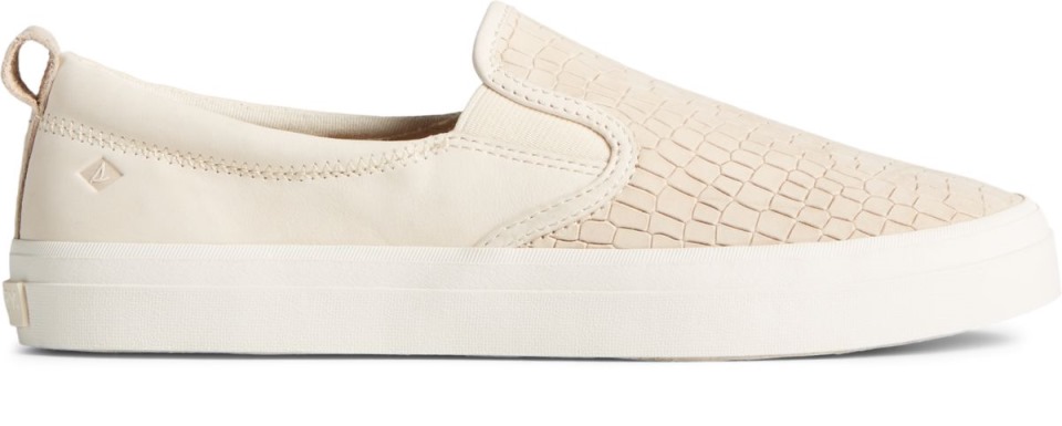 Sperry Crest Twin Gore Plushwave Piel De Serpiente Sin Cordones En La Zapatilla De Deporte Marfil