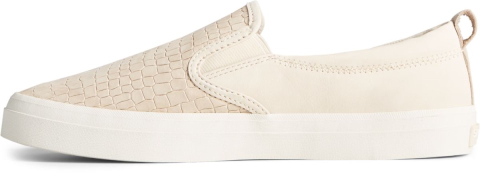 Sperry Crest Twin Gore Plushwave Piel De Serpiente Sin Cordones En La Zapatilla De Deporte Marfil