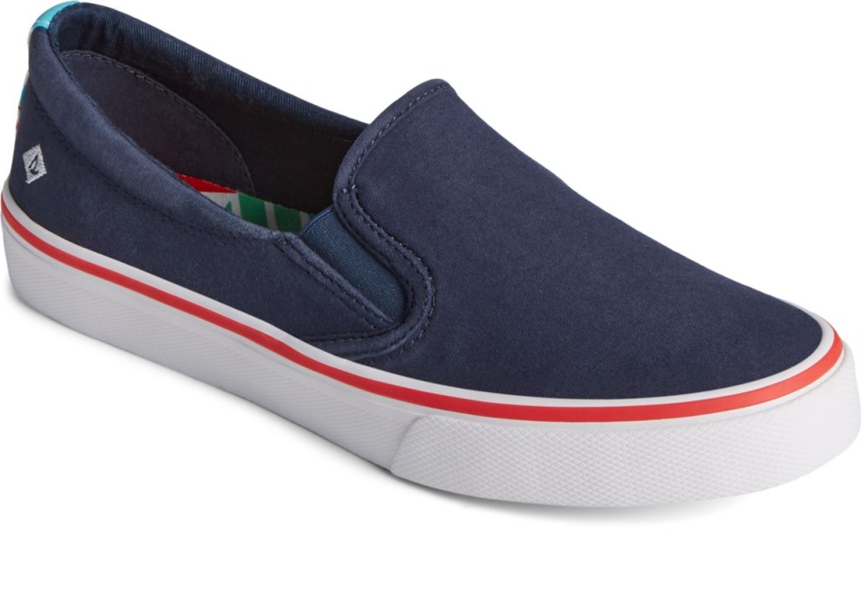 Sperry Crest Twin Gore Twisted Textil Sin Cordones En La Zapatilla De Deporte Azul Marino