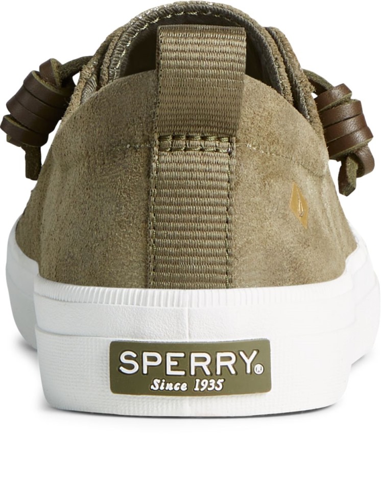 Sperry Crest Vibe Camo Zapatillas De Deporte De Cuero Metalizado Verde Oliva