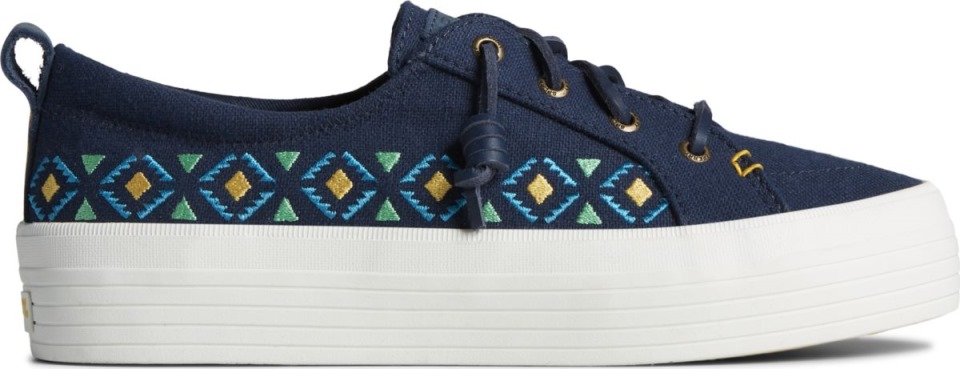 Sperry Crest Vibe Plataforma Bordada Zapatilla Azul Marino