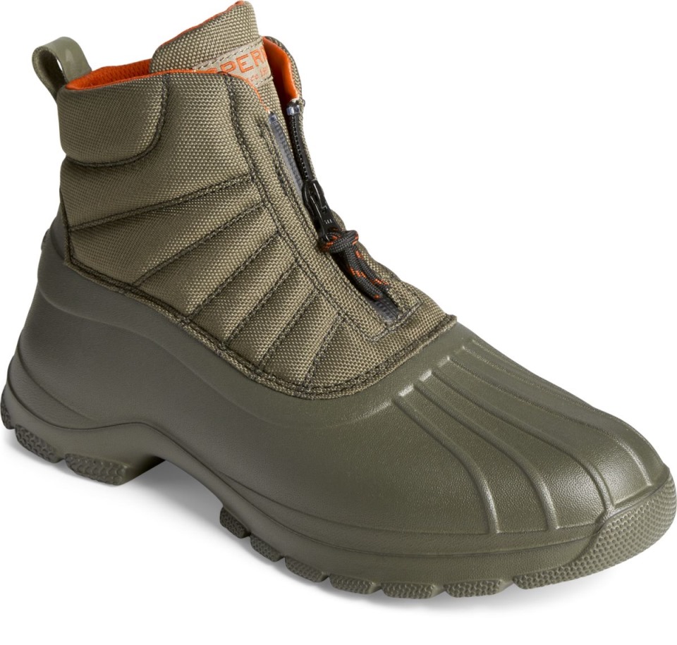 Bota Con Cremallera Sperry Duck Float Verde Oliva