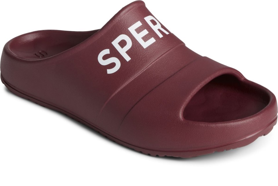 Sperry Float Slide Sandalias Con Logo Burdeos