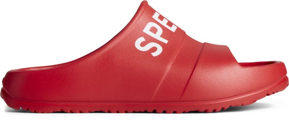 Sperry Float Slide Sandalias Con Logo Rojo