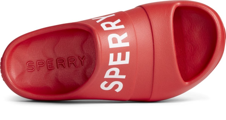 Sperry Float Slide Sandalias Con Logo Rojo