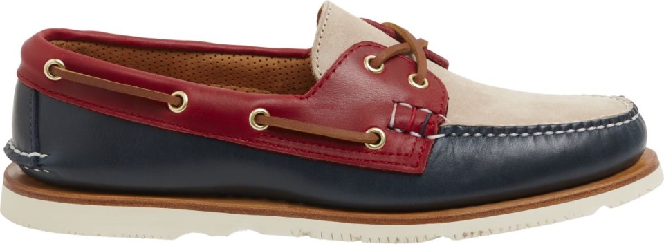 Copa De Oro Sperry Hecha A Mano En Maine, Auténtico Y Original Zapato Náutico Tritono Azul Marino Rojo Marfil