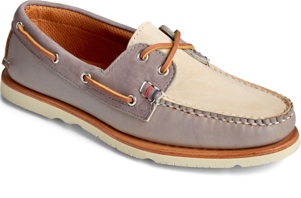 Copa De Oro Sperry Hecha A Mano En Maine Zapato Náutico Gris Tritono