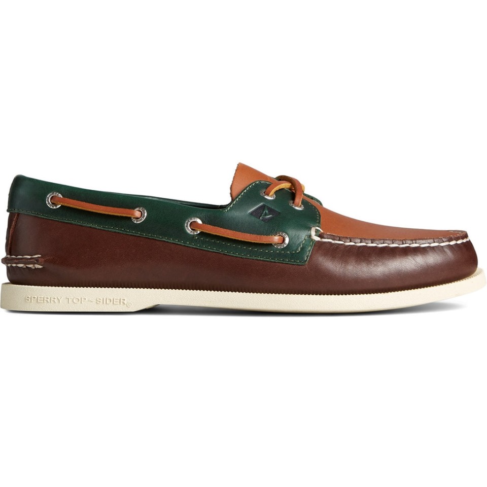 Zapatos De Hombre Sperry Con 2 Ojales Originales Auténticos Marrones