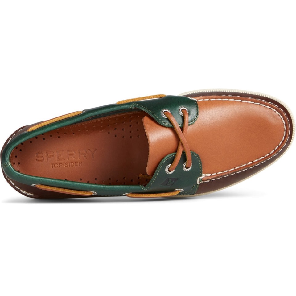 Zapatos De Hombre Sperry Con 2 Ojales Originales Auténticos Marrones