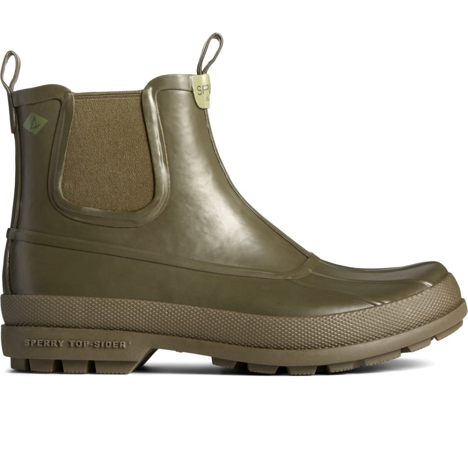 Sperry Cold Bay - Botas Chelsea De Goma Para Hombre, Color Verde Oliva