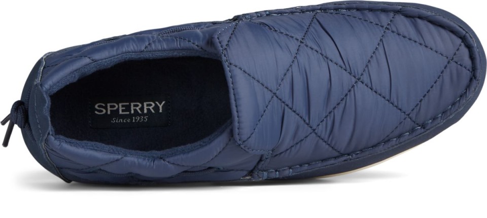 Slip De Nailon Sperry Moc-sider En Azul Marino