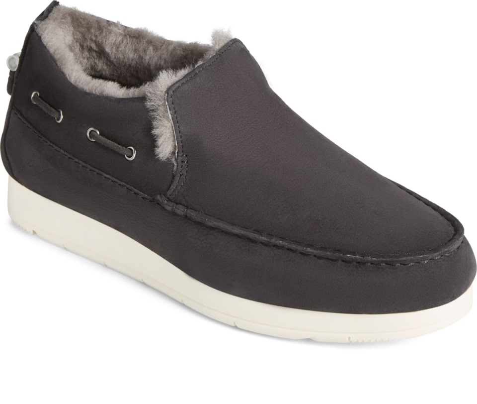 Zapatos Sin Cordones Sperry Moc-sider Premium En Negro