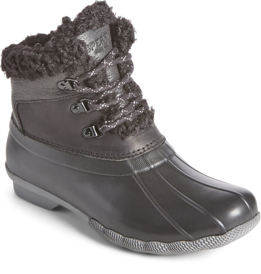 Bota De Pato De Cuero Alpino De Agua Salada Sperry Negro