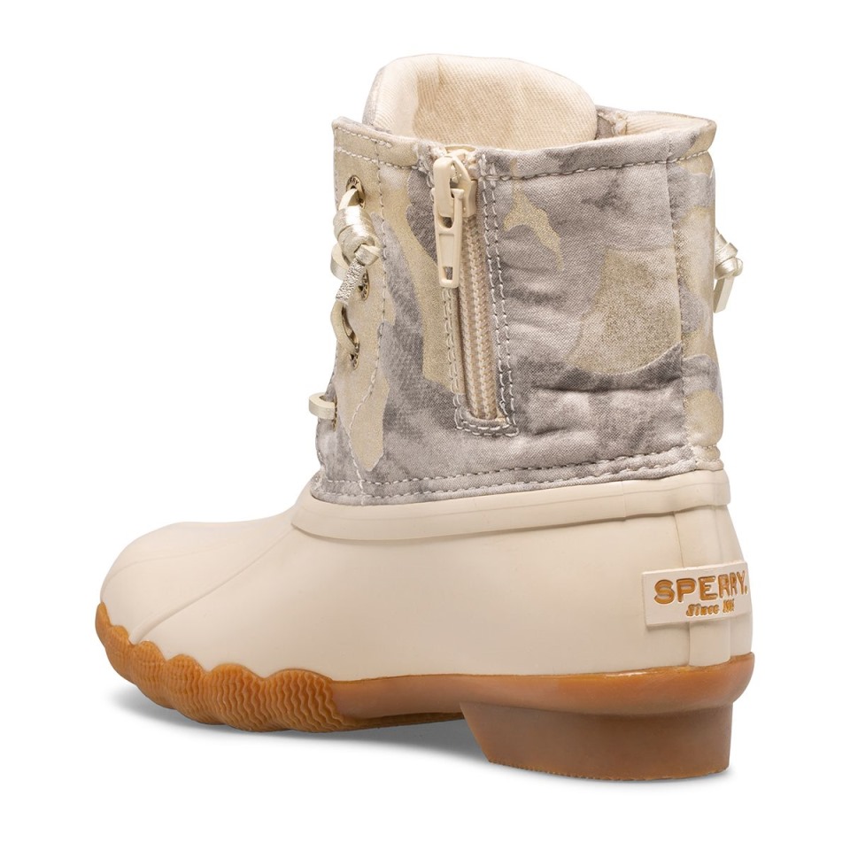Bota De Pato De Camuflaje Metálico De Agua Salada Sperry Avena