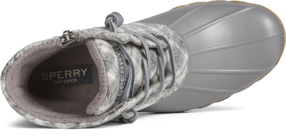 Bota De Pato De Lana A Cuadros De Agua Salada Sperry Gris