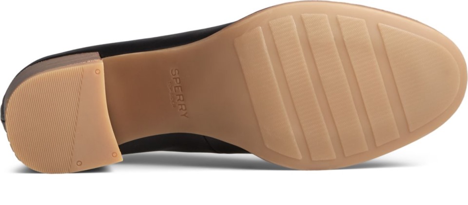 Mocasines De Cuero Con Tacón Penny Seaport Sperry Negro