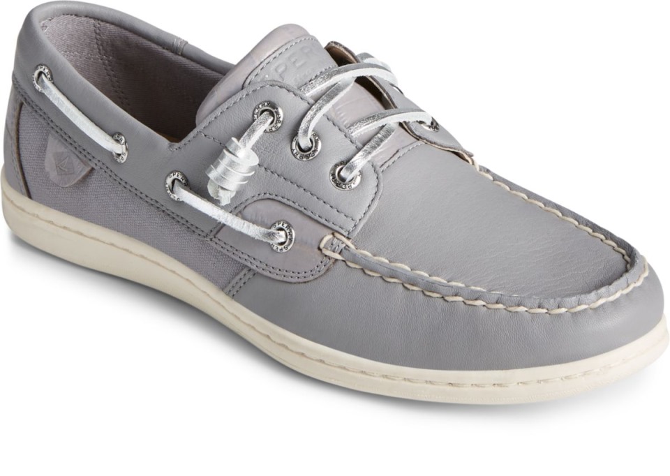 Náutico De Piel De Cocodrilo Con Pez Cantor Sperry Gris