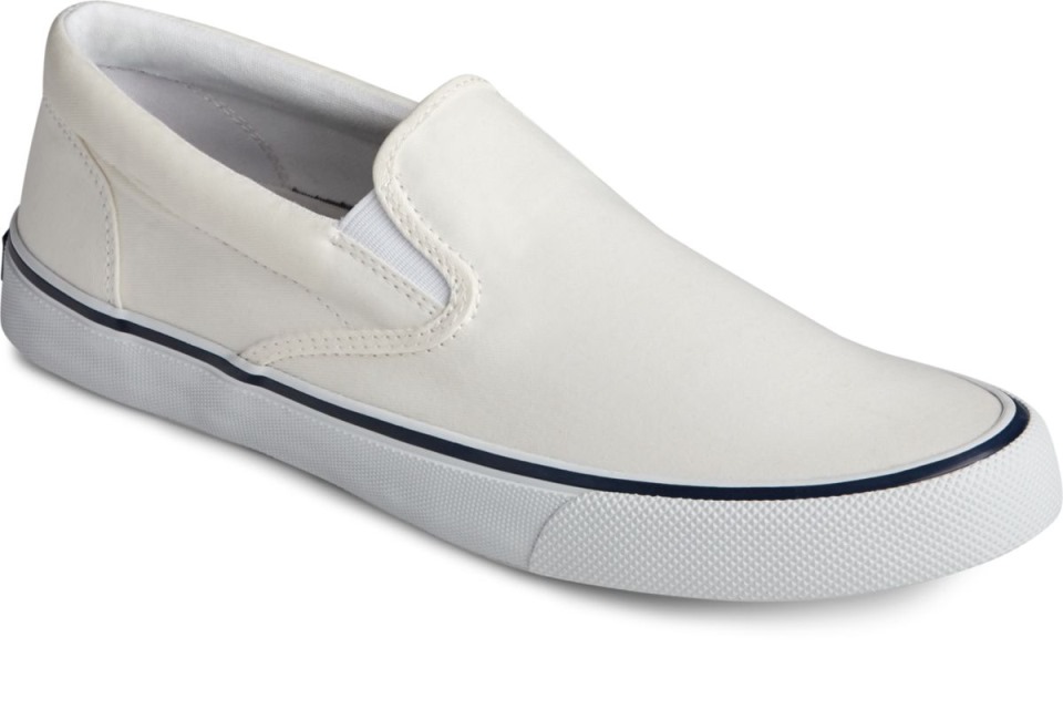 Sperry Striper Ii Sin Cordones En La Zapatilla De Deporte Blanco