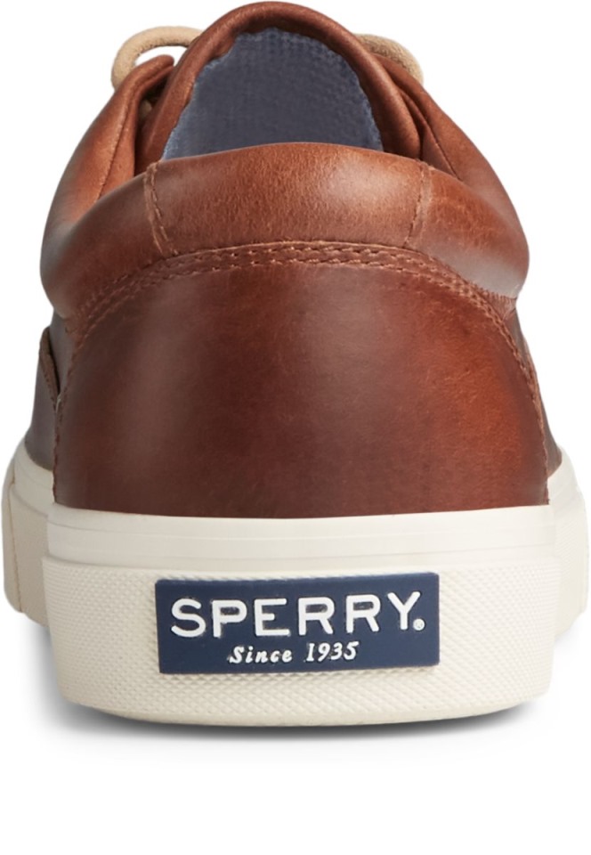 Zapatillas Sperry Striper Plushwave Cvo De Piel Tostado Oscuro