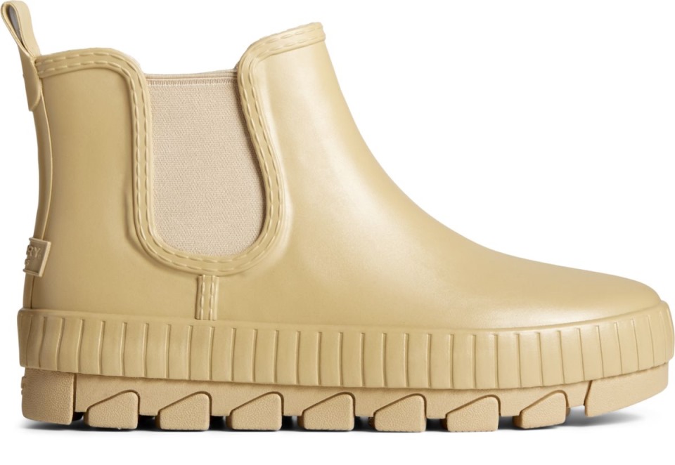 Bota De Lluvia De Caucho Perlado Chelsea Sperry Torrent Caqui