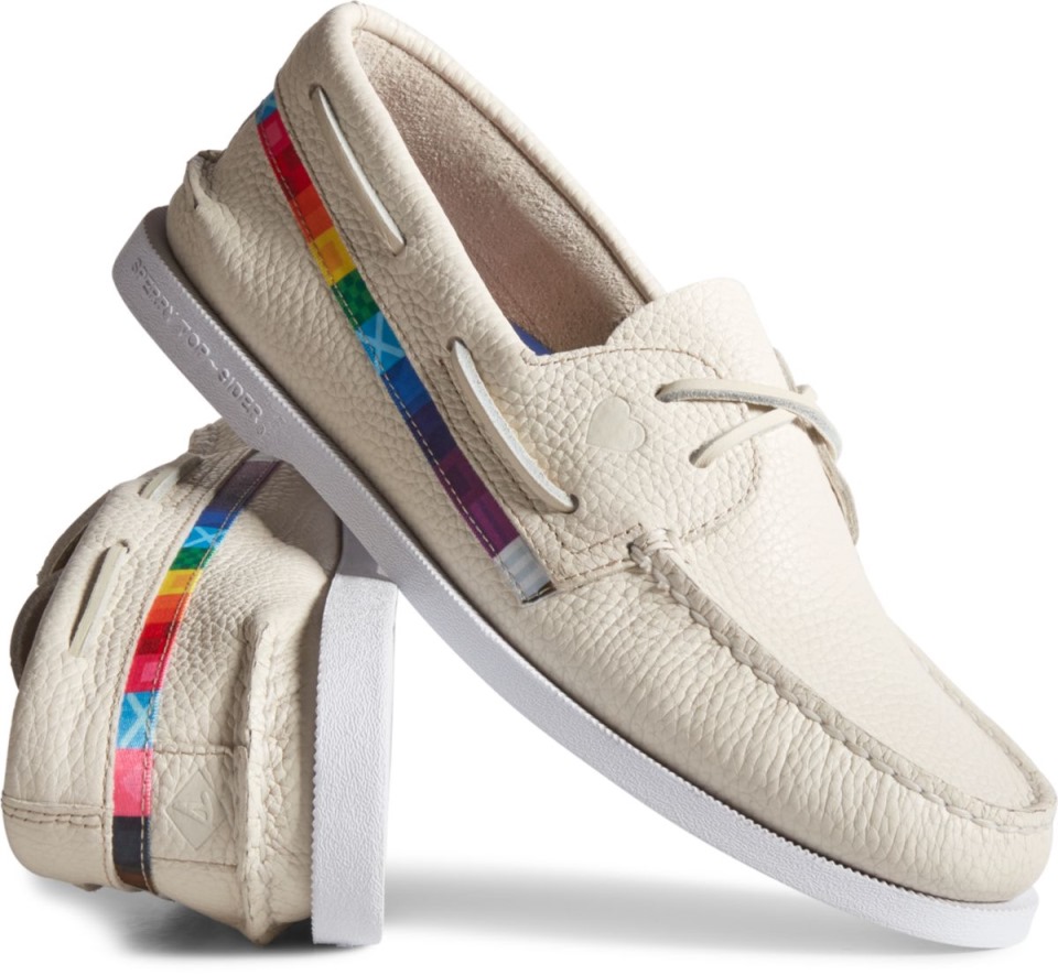 Sperry Unisex Auténtico Original Orgullo Barco Zapato Blanco Multi