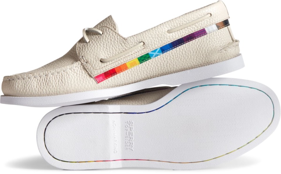 Sperry Unisex Auténtico Original Orgullo Barco Zapato Blanco Multi