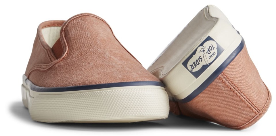 Sperry Unisex Cloud Slip On Deck Zapatilla De Deporte Rojo Lavado