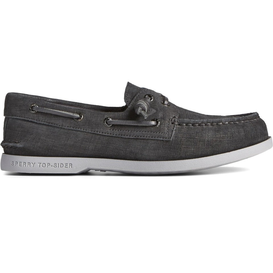 Sperry - Jaque Mate Original Y Auténtico Con 2 Ojales De Felpa Para Mujer, Color Negro