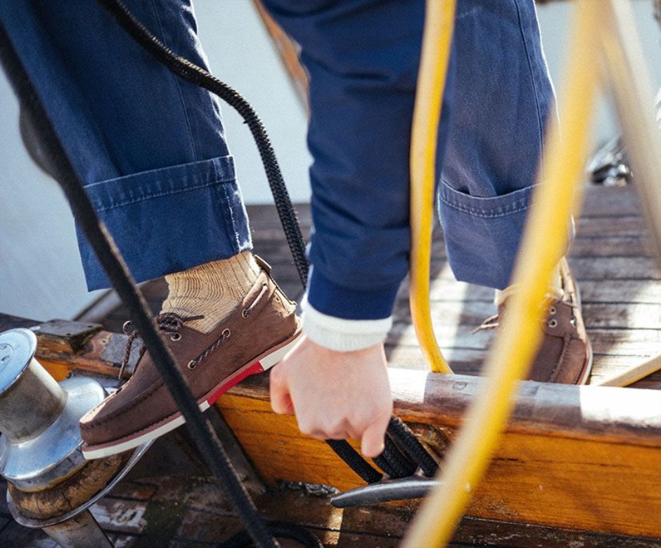 Sperry X Herschel Auténtico Original Náutico Con 2 Ojales Sperry Azul Marino