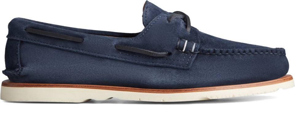 Sunspel X Sperry Auténtico Original Náutico De Ante Con 2 Ojales Azul Marino Sperry