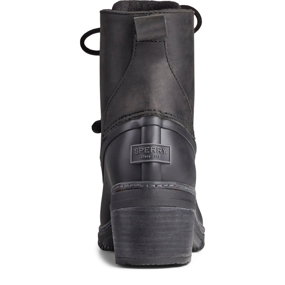 Botines Mujer Tacón Agua Salada Sperry Negro