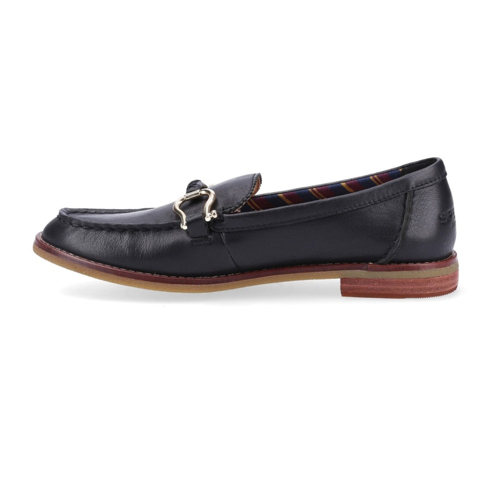 Mocasines Con Grilletes Seaport Penny Plushwave Para Mujer Negro Sperry